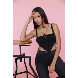 Black Corset Crop Top